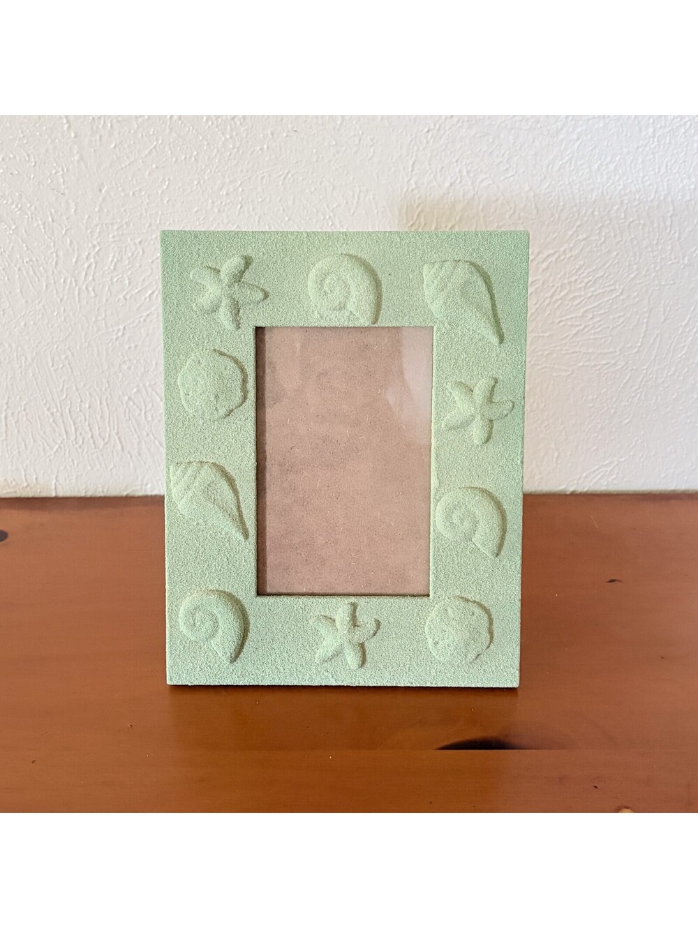 Seashell Photo Frame with Stand Light Green Coastal Beach Theme